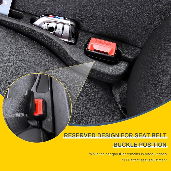 Car Seat Seam Filler 2-Piece Set, Car Seat Seam Plugs for Filling the Gap Between the seat and Console, Car Seat Seam Blocker to Prevent Items from Falling Out Added Storage Organizer