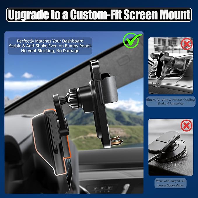 Car Phone Mount for 2019-2025 Toyota RAV4, Smart Auto-Clamping for 7/8" Screen Only (LE/XLE/Adventure), 15W Wireless Fast Charging, Premium Aluminum Holder, Without Blocking Airflow (Not Fit 9/10.5")