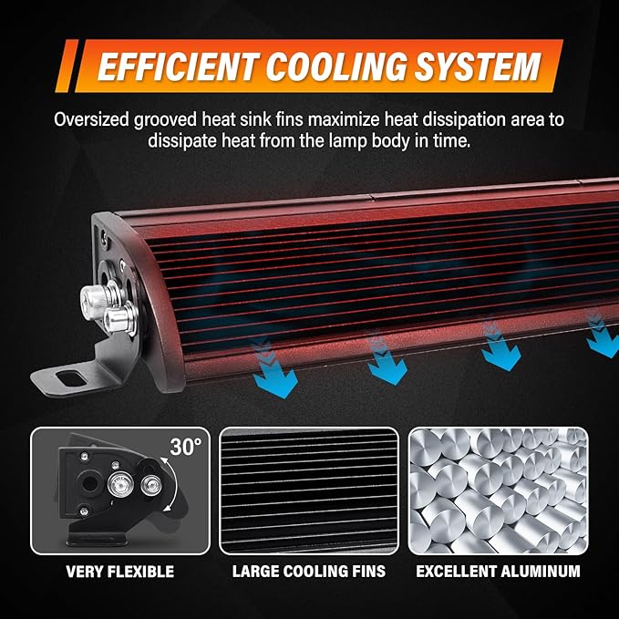 AUXTINGS 49 inch Single Row Dual Color LED Light Bar 270W Off Road Light Bar White Amber Combo LED Work Light Truck UTV 4x4 Cars SUVs ATVs Boats Fog Driving Light with Wiring Harness kit
