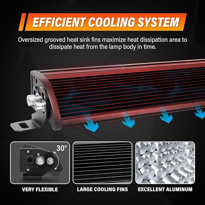 Willpower 22 inch LED Light Bar Single Row White Amber Dual Color 120W Off Road Light Bar Spot Flood Combo LED Work Light Truck UTV 4x4 Cars SUVs ATVs Boats Fog Driving Light with Wiring Harness kit