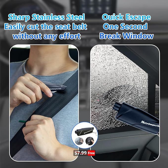 Seat gap filler Compatible with Model Y/Model 3.Deeper Than Standard Retail Models(7.5cm)|Added Cup Holder (2 Fixed Points) + Hooks + Charging Cable Port |2pcs Black| Free Window Break Hammer 1pcs|