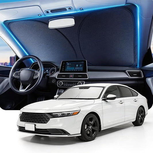 DMJN Windshield Sun Shade for Honda Accord (2023-2026), Car Sunshade for Front Windshield [100% Efficient Block UV & Scorching Sun] UPF50+ Heat Block - Protect Interior & Keep Cooler