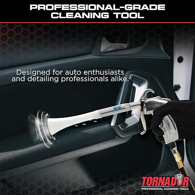 Tornador Z-014 Air Blow Out Tool | High-Performance Air Blower for Fast Car Detailing | Quickly Cleans & Dries Hard-to-Reach Areas | Essential Tool for Professionals
