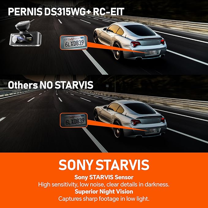 PERNIS AI 4K Dash Cam Front and Rear,STARVIS 2 Sensor,Free Card Included,5.8GHz WiFi Dual Dash Camera for Cars,Built-in GPS,G-Sensor,Night Vision,3.16" Screen,24H Parking Mode,Support 1T Max