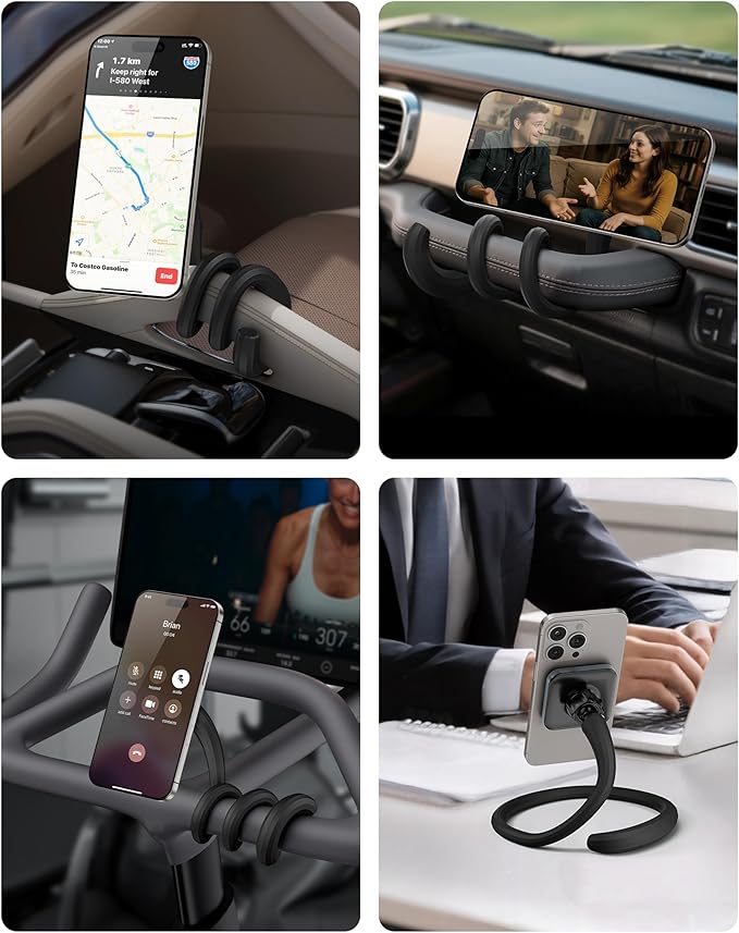 APPS2Car Magnetic Car Truck Pickup Grab Handle Phone Mount Holder Compatible with MagSafe iPhone 12-17 Fits A Pillar/Center Console Handle Bars for F150 Expedition Ram 1500 Jeep Wrangler JL Silverado