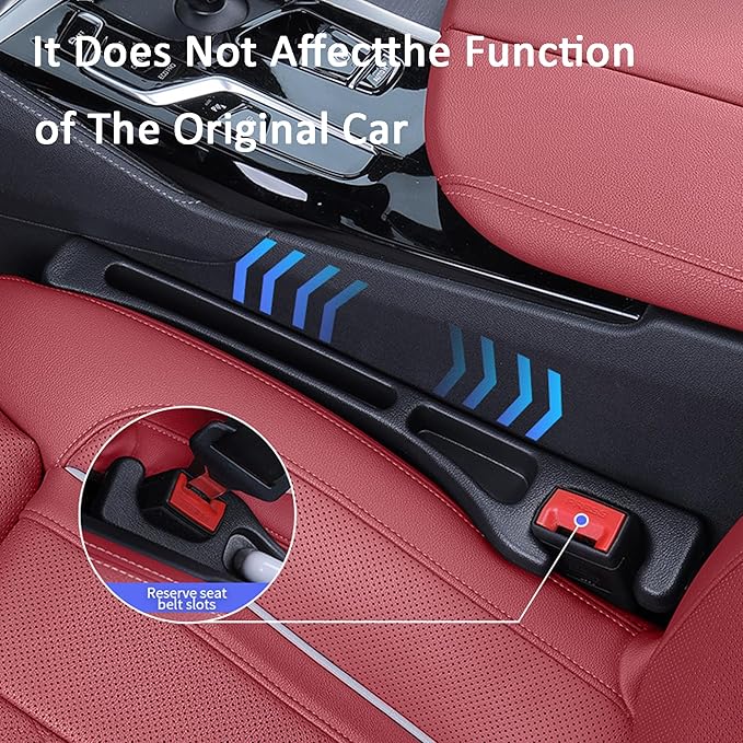 Car Seat Gap Filler 2 Pack, No Drop Seat Guard for Cars SUVs & Trucks, Car Accessories Interior for Between Seat and Console, Prevent Stop Cellphone Wallet Keys Coins and Card from Dropping