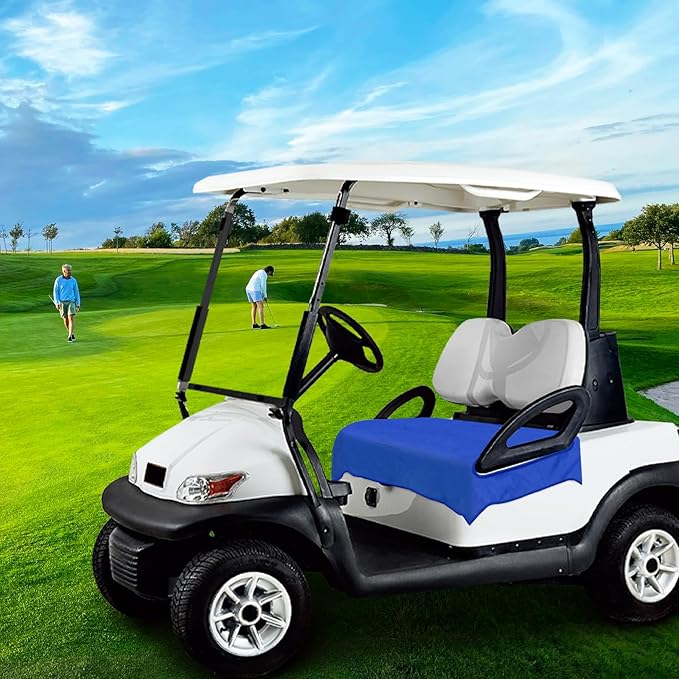 Golf Cart Seat Covers, Breathable Golf Seat Towel Blanket, Keeps Seats Dry & Comfortable in All Weather, Universal 51"x30" for EZGO, Yamaha, Club Car and More 2/4-seats Cart, Solid Dark Blue