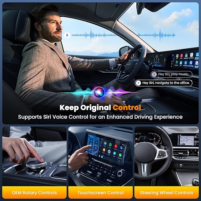 Car TV Mate Pro, Wireless CarPlay & HDMI Adapter, Compatible with Fire TV Stick, iPhone, Screen Throwers, Car Video Box Compatible with Factory Wired CarPlay Vehicles from 2016 & iOS 10+ i Phone