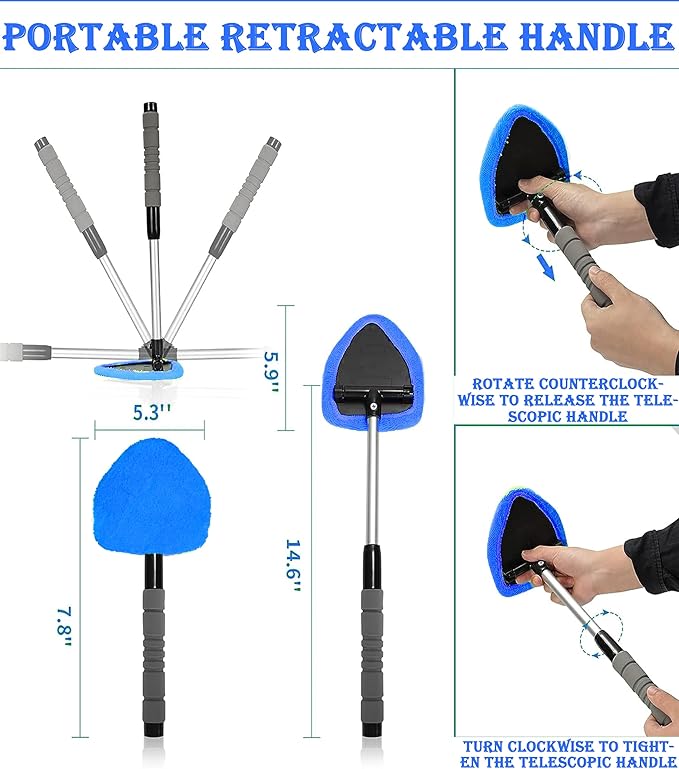 Car Detailing Kit-Car Wash Kit-Detailing Brush Set- Cleaning Kits with Windshield Cleaner and Wash Sponge--Car Interior Cleaning Kit-Car Cleaning Supplies for Windows, Dashboard, Air Vents (blue)