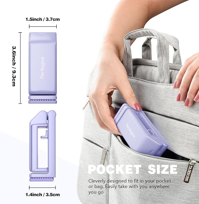 Perilogics Airplane Phone Holder Mount Universal in Flight Hands Free Viewing with Multi-Directional Dual 360 Degree Rotation (Lavender)