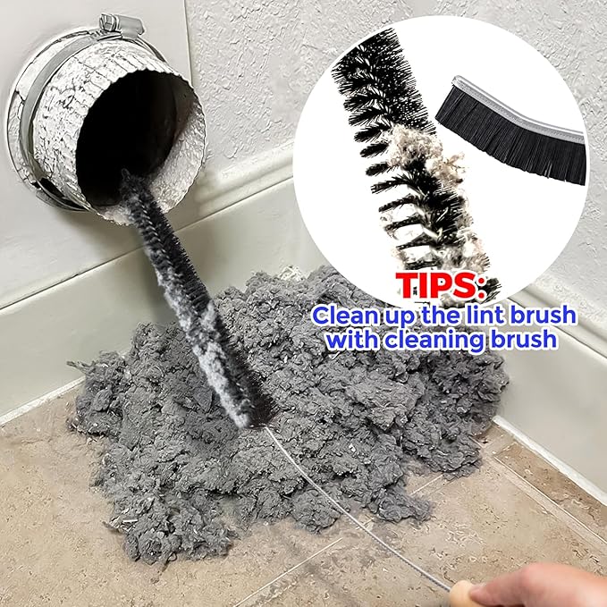 Holikme 3 Pack Dryer Vent Cleaner Kit Clothes Dryer Lint Brush Vent Trap Cleaner Home Essentials Crevice Gap Cleaning Tool Brush