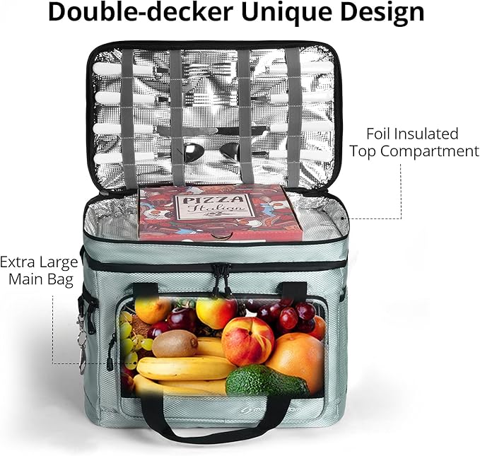 Maelstrom Portable Collapsible Soft Cooler Bag – 24/30/60 Cans Double-Deck Leakproof Ice Chest for Beach, Camping & Grocery