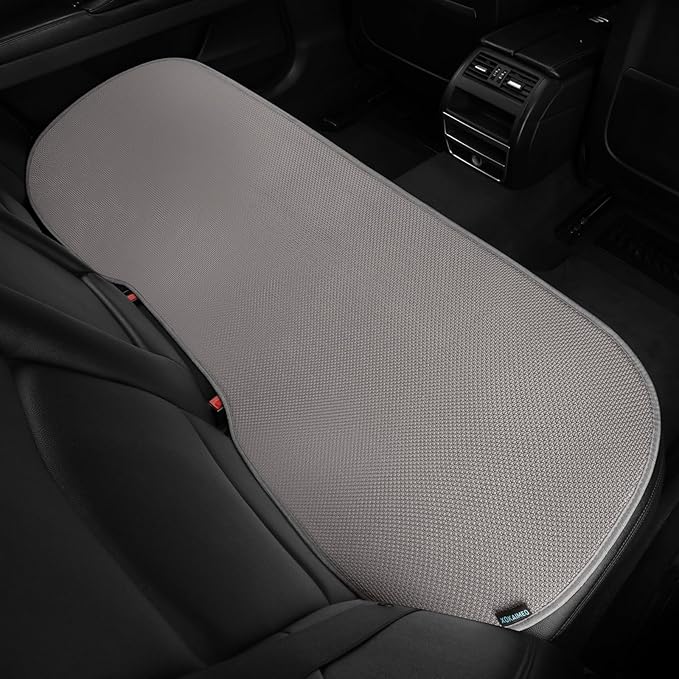 All Season Rear Bench Car Seat Covers Grey - Breathable Car Seat Protectors with Anti Slip Bottom - Durable Auto Seat Cushions Universal Fit for Vehicles Cars SUV Trucks Size M