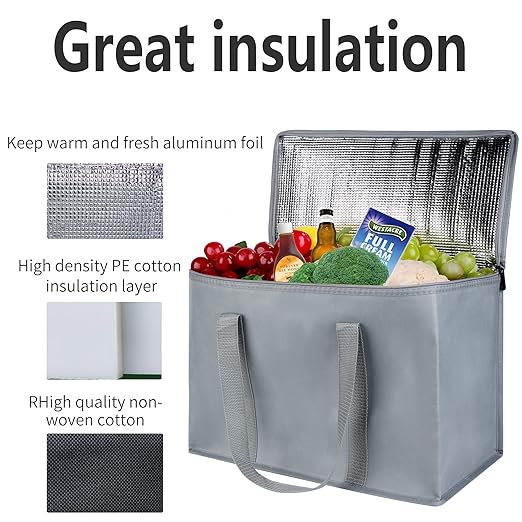 musbus 2 pk Insulated Car Organizer - Collapsible, Multi-Compartment Automotive SUV Trunk Organizer for Storage w/Adjustable Straps - Truck & Car Accessories for Women and Men Grey, gyay