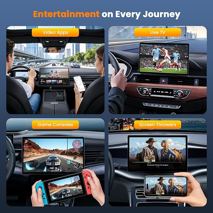 Car TV Mate Pro, Wireless CarPlay & HDMI Adapter, Compatible with Fire TV Stick, iPhone, Screen Throwers, Car Video Box Compatible with Factory Wired CarPlay Vehicles from 2016 & iOS 10+ i Phone