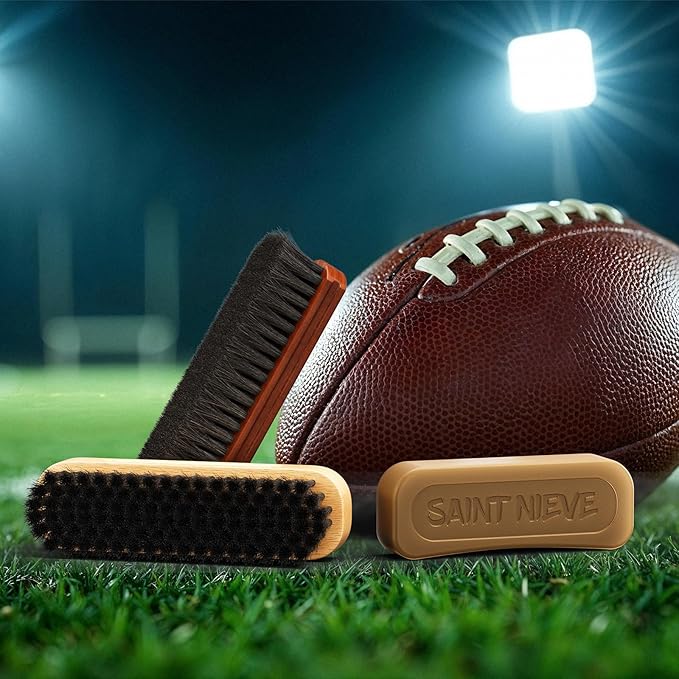 Football Prep Kit with Beeswax & Dual Brushes – Leather Football Conditioning Set for Grip, Break-in & Maintenance
