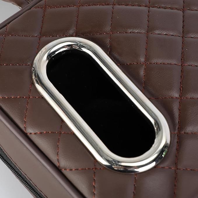 Upgraded Multi-Functional Car Center Console Cover, PU Leather Armrest Pad Cushion with Memory Foam Cushion, 2 Storage Pockets, Tissue Box Hole for Sedan Vehicles, 7 Colors (Coffee)