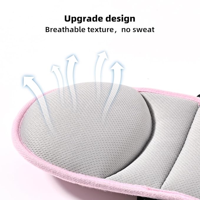 LETTON Car Seat Head Support for Child, Adjustable Toddler Car Seat Head Holder Head Strap, Safe, Breathable Head & Neck Pillow Support Solution– Baby & Kids Travel Accessories, Grayish Pink