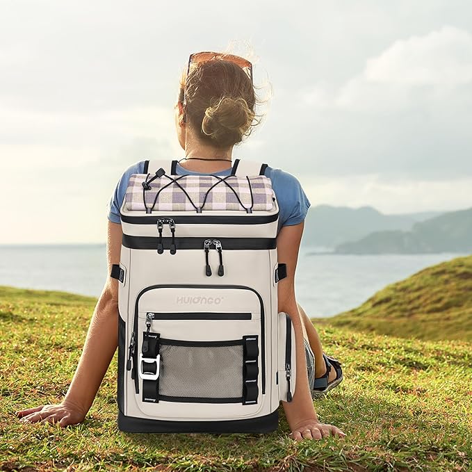 Large Waterproof Insulated Cooler Backpack for Men & Women, Leak Proof Cooler Backpack for Camping, Beach, Fishing, Picnic, Travel, Outdoor, 30L, 48Cans
