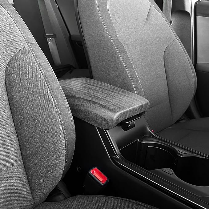 ABS Car Central Console Armrest Cover Armrest Cushion Cover Center Console Box Pad Compatible with Kia K4 2025-2026 Accessories (Wood Grain Style)