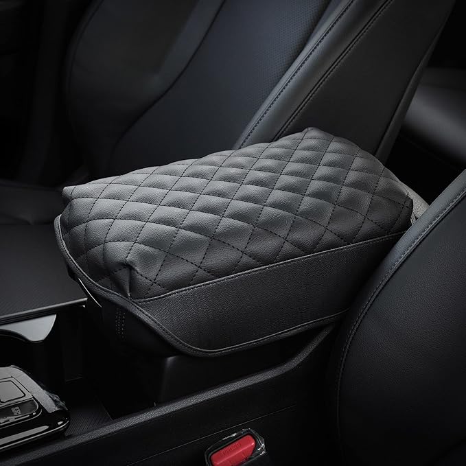 KMMOTORS Compatible with Kia Sportage(NQ5), 2023-2025 Center Console Cover Black, Armrest Cushion, Car Accessories for Sportage NQ5, Vegan Leather, Protect from Scratch, Pet Claws