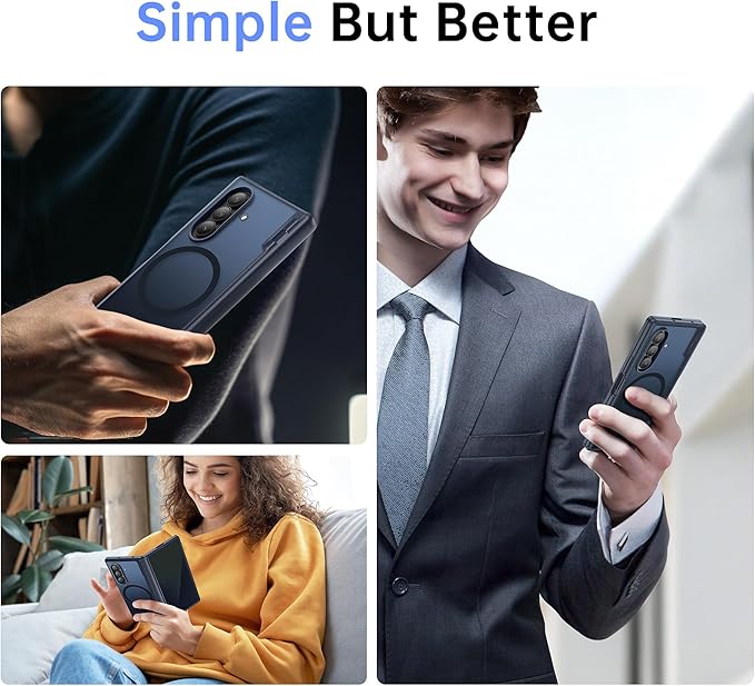 MOBOSI Magnetic for Z Fold 7 Case with Privacy Screen Protector, Samsung Galaxy Z Fold7 Cover[Compatible with Magsafe & Full Body Hinge Protection] Shockproof Phone Cases for zfold 7, Black