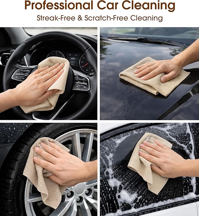 KitchLife Microfiber Cleaning Cloth Roll, 100 Pack - Tear-Away Microfiber Paper Towels, Lint-Free, Reusable, Washable for Kitchen, Car, Dishes, and Sensitive Surfaces (Sand Beige)