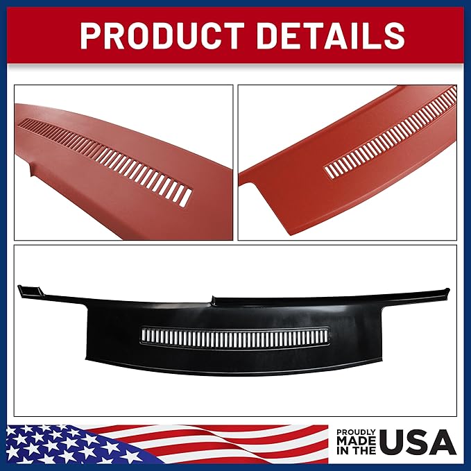 DashSkin Dash Cover Compatible with 1988-1994 C1500 C2500 C3500 K1500 K2500 K3500 Silverado Sierra Tahoe Yukon Suburban in Red - Hard Molded Plastic Dashboard Cap