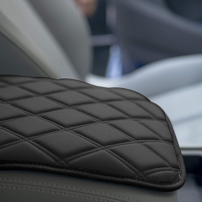 FH Group Neosupreme Black Diamond Pattern Center Console Pad – Water-Resistant Armrest Cover Protector for Cars, SUVs & Trucks