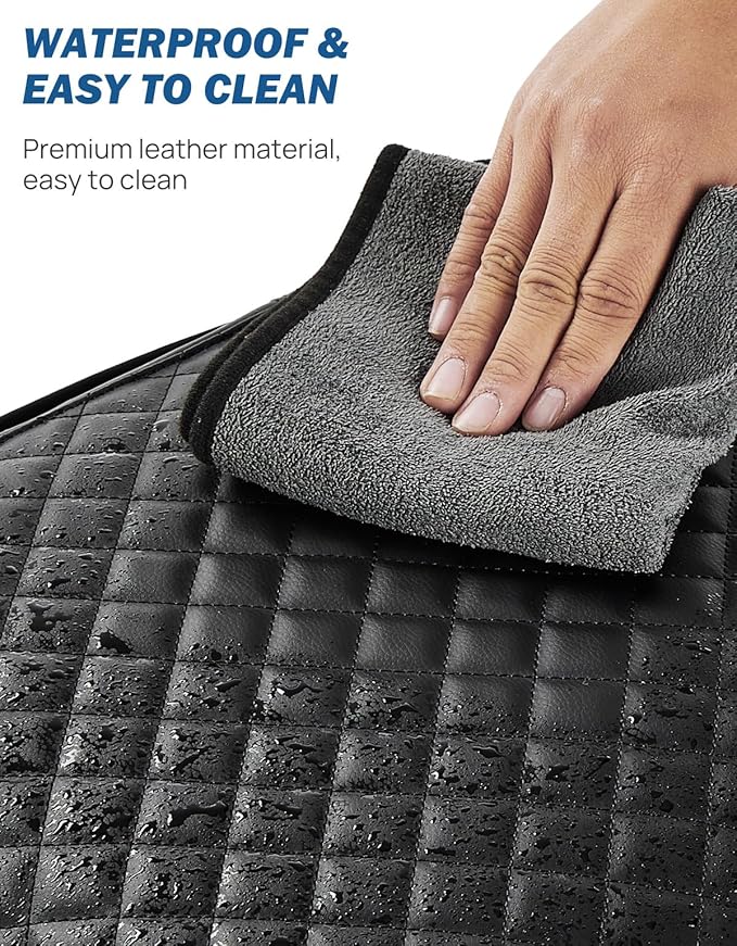 JOYTUTUS Center Console Cover Compatible with 2021 2022 2023 2024 2025 2026 Ford F150, Leather Armrest Cover Center Console Cushion Arm Rest with Side Pockets