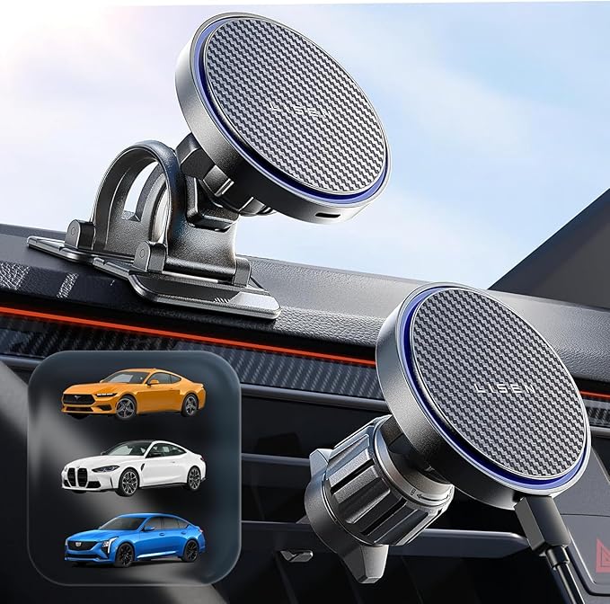 LISEN for 15W MagSafe Car Mount Charger,Wireless Car Charger,Magnetic Phone Holder for Car,Phone Holders for Your Car Accessories for Women Men Jeep Ford F150 for iPhone 17 16 15 14 13 12,Samsung
