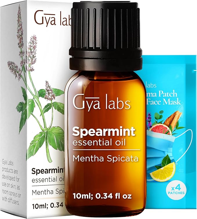 100% Pure Spearmint Essential Oil - 0.34 Fl Oz - Spearmint Oil for Hair, Skin, Diffuser, Aromatherapy & DIY Candle Making Scent