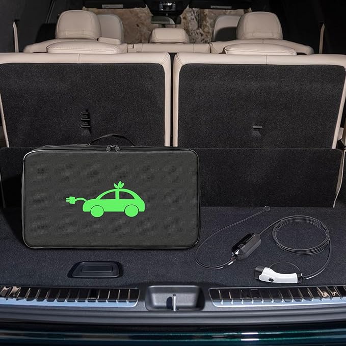 Generic EV Charging Cable Storage Bag Cord Hoses Organizer Portable Charger Line Organizer Cable Carry Case for Electric Car, Rectangle Shape