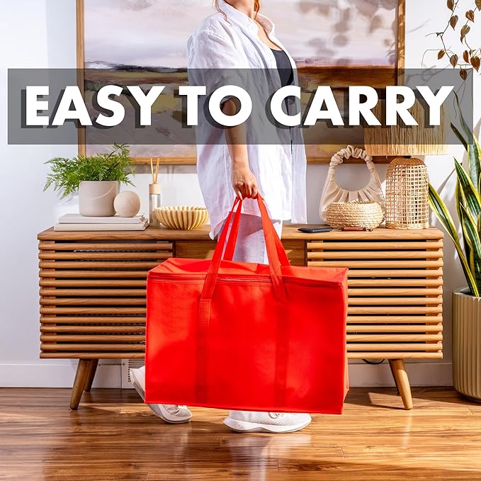 Carrywell (Not Made In China) Insulated Food Delivery and Catering Bags, XXXL Pizza Delivery and Reusable Warming Bag, Thermal Insulation Tote for Hot and Cold Food, Doordash