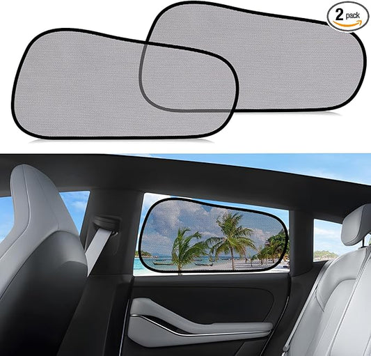ZATOOTO Tesla Model Y Window Shades for Rear Window - Car Window Covers Transparent Static Cling Film | Blocks 90% UV & Heat | No Adhesive, Easy Install | Enhanced Visibility, Interior Protection
