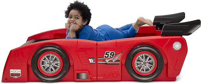 Delta Children Grand Prix Race Car Toddler-to-Twin Bed, Red
