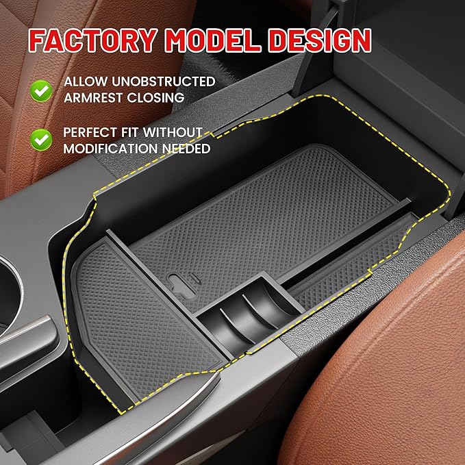 RED WOLF Center Console Organizer Tray for 2014-2024 Lexus RC 300 350 IS 350 500 Armrest Box Secondary Storage Factory Model Design with Anti-Slip Pad