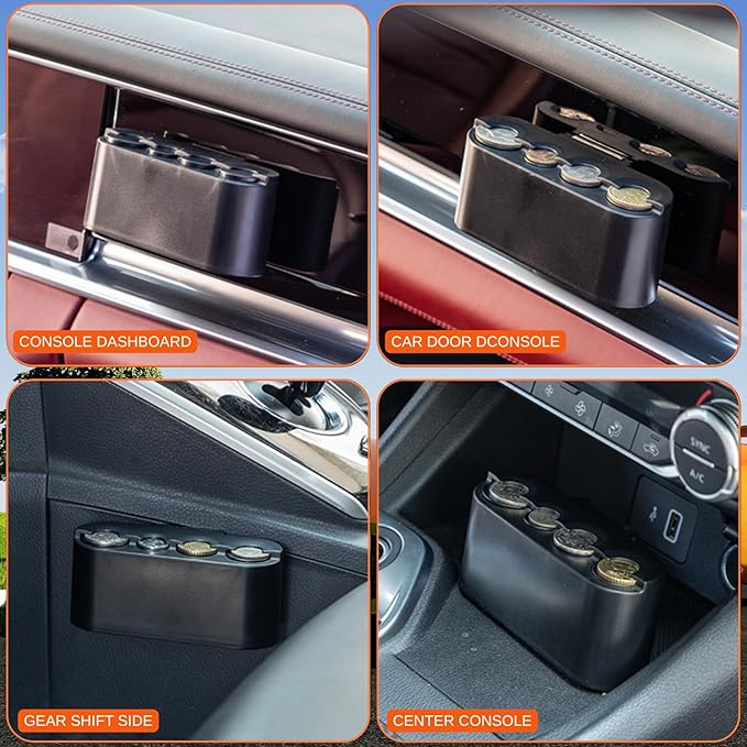 Extra Hanging Car Door Window Drink Coffee Cup Holder with Storage Organizer Tray | Coin Holder Change Organizer Fits Most Vehicles, Trucks Interior Car Gadgets Accessories
