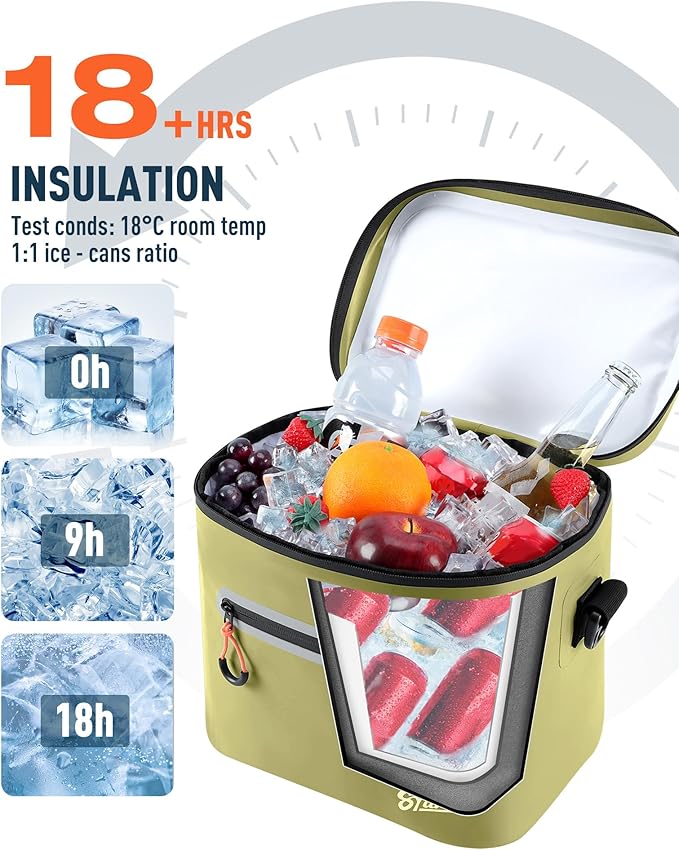 Soft-Sided Cooler Bag, 7/16/30 Can Insulated Lunch Box, Waterproof, Leak-Proof, Portable Lunch Bag for Work, Beach, Drink, Travel, Camping, Picnic