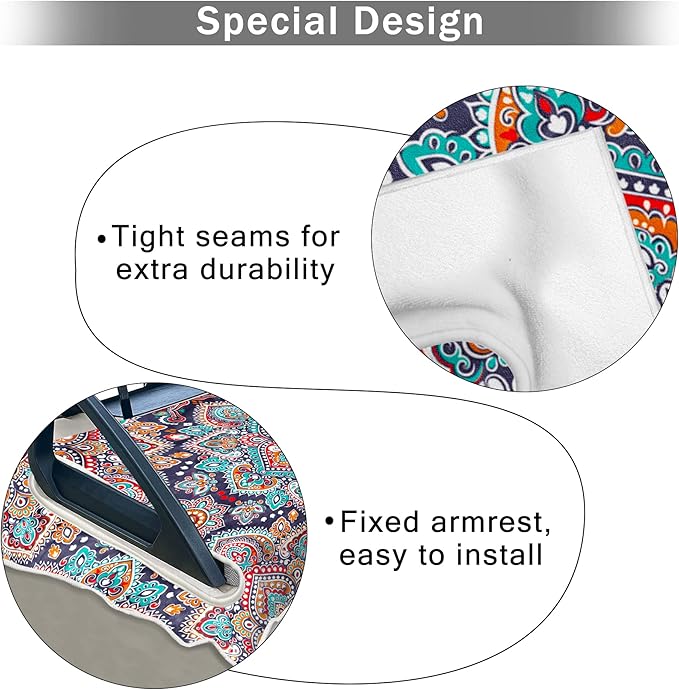 ENYORSE Golf Cart Seat Covers - Ethnic Style Golf Cart Towel Blanket for 2/4 Seater, Soft & Breathable Microfiber, Keeps Seats Cool & Comfortable, 51”x31”, Fits EZGO/Yamaha/Club Car