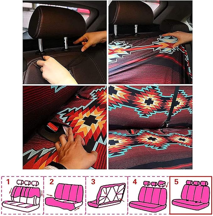 KEIAHUAN Cool Wolf Car Seat Cover Backrest Seat Protector Full Set of 4pcs Universal Car Interior Decorative for Women Ladies Gifts Fit Most Car,Truck,SUV,Van 4Pack Blue