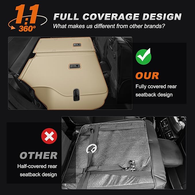 AOMSAZTO Custom Fit Seat Covers for Toyota 4Runner: 2011-2024 Faux Leather Full Set Car Seats Cover for 4Runner Beige (5 Seats Model Only)