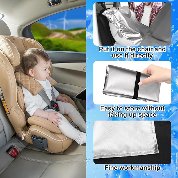 Baby Car Seat Sun Shade Cover,Infant Car Seats Heat Protector,Baby Travel Accessories to Keep Toddler Seats at Cool Temperature,CarSeat Cooler Cover UV Protection from Heat/Sun for Babies Seat