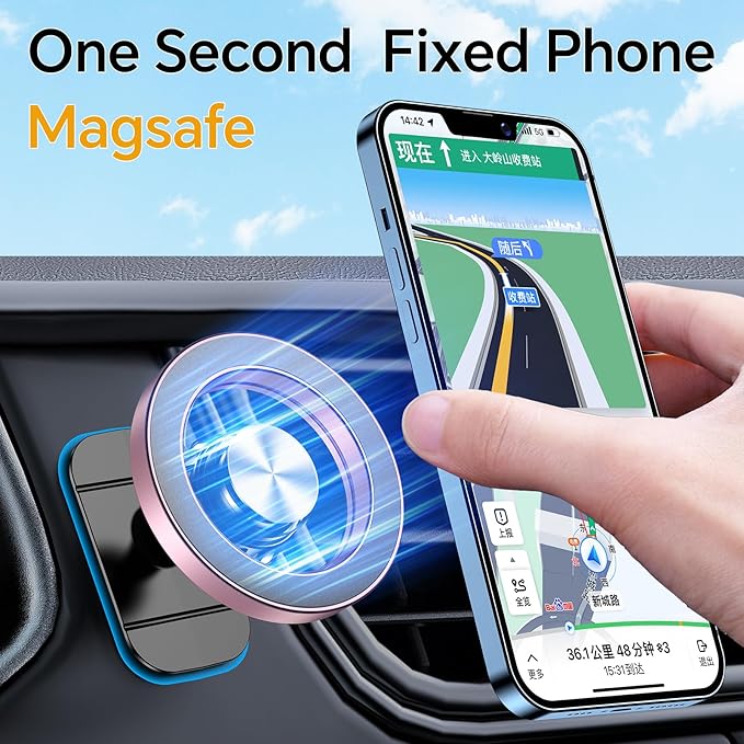 Kaistyle for Magsafe Car Mount【20 Strong Magnets】Magnetic Phone Holder for Car Phone Holder Mount Dash Mounted Holders Cell Phone Holders for Your Car Accessories for Women Men for iPhone 17 16 15 14