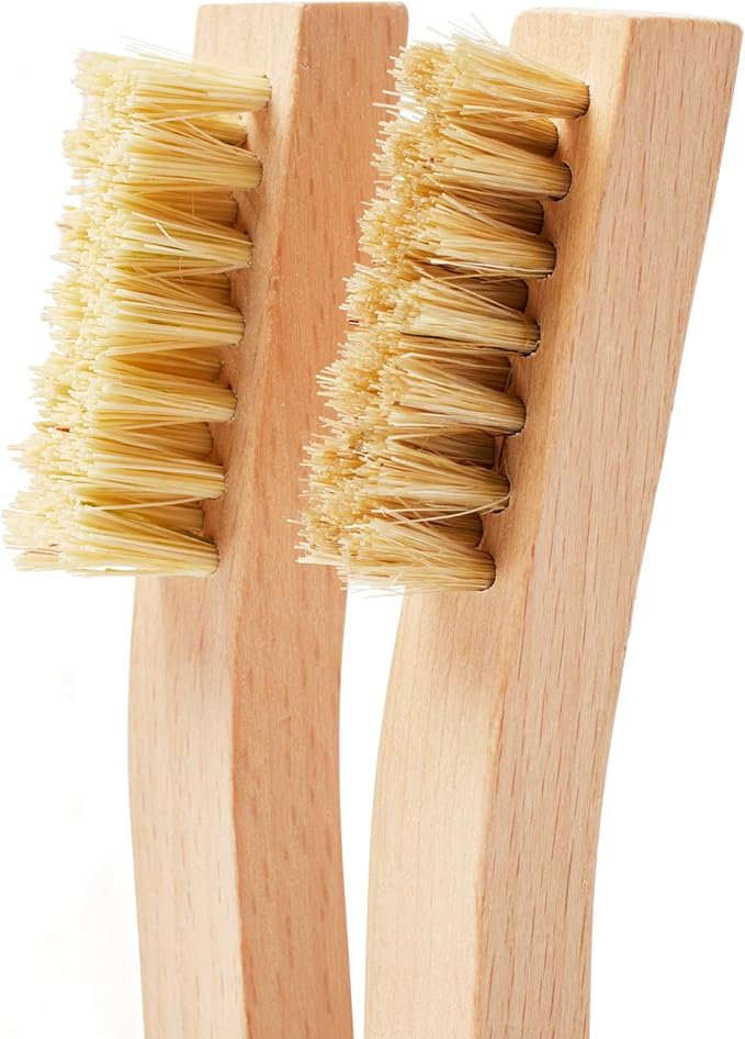 Otter Wax Utility Brush Set | 2pc | Horsehair Buffing Brush + Tampico Cleaning Brush | Natural Fabric & Leather Care Tool Set for Waxed Canvas, Boots, Jackets & Gear