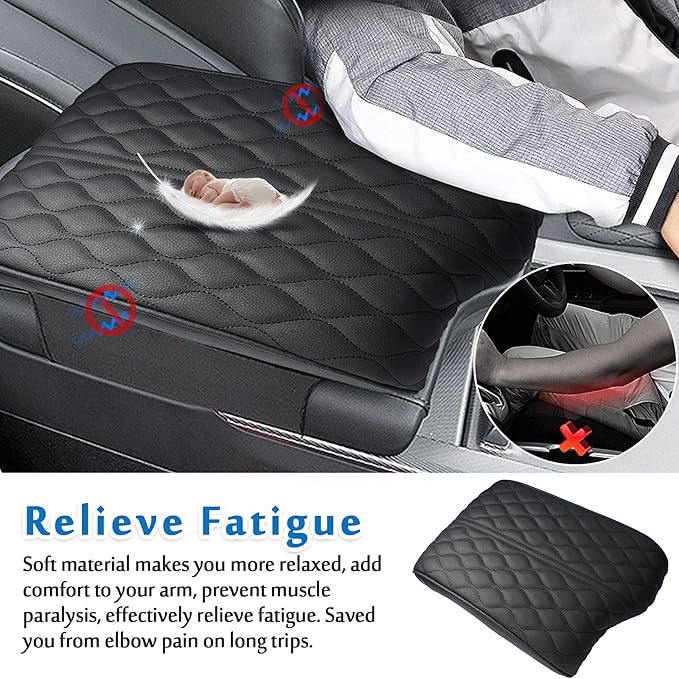 Autorder Center Console Cover for Hyundai Palisade 2020 2021 2022 2023 2024 2025 2026 Accessories Armrest Cover Anti-Scratch Middle Console Pad Leather Armrest Cushion Protector Black