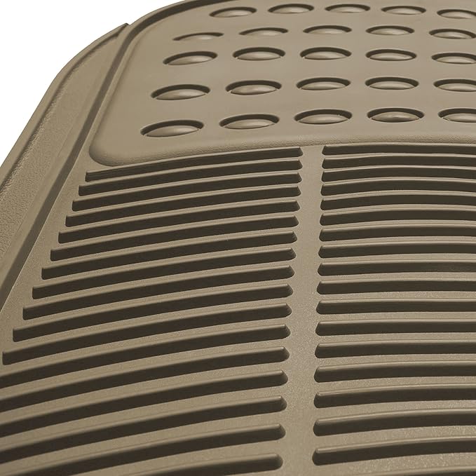 FH Group F11306 Trimmable Vinyl Floor Mats (Tan) Full Set - Universal Fit for Cars Trucks and SUVs
