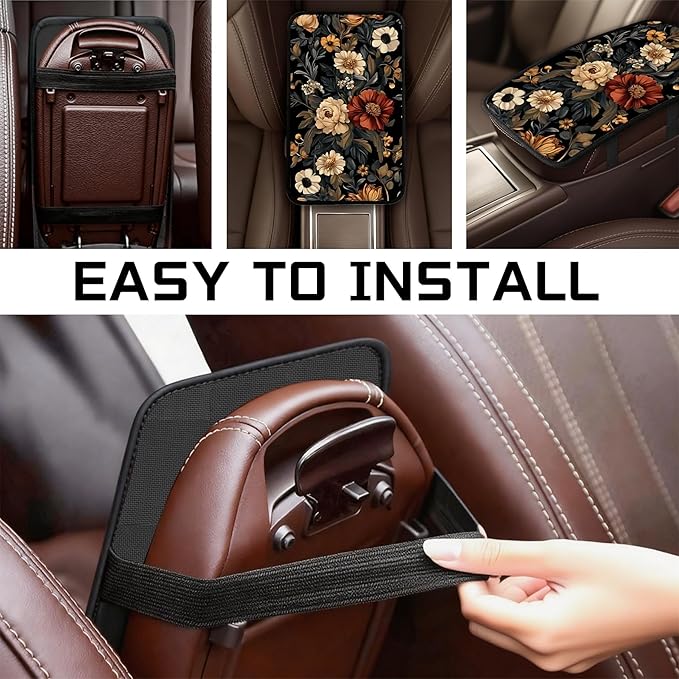 Car Armrest Cover Pad - Car Center Console Cushion Protector Against Pet Claws, Dirt and Sticky Fingers, Comfortable Auto Decor Accessory Fit for Sedan, Van, SUV
