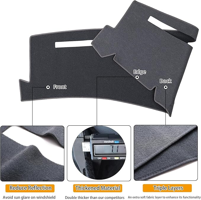 Dashboard Cover for Chevrolet Silverado 1500 2500 3500 1999-2006 Avalanche Chevy Tahoe Suburban GMC Sierra Yukon Dash Cover Mat(Premium Carpet, Gray)