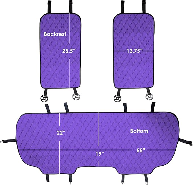 FH Group Car Seat Cover Cushion - Cars Trucks SUV, Neosupreme Car Seat Cushions, Waterproof Car Seat Cover Cushion, Universal Fit Car Seat Protector Rear Set Purple